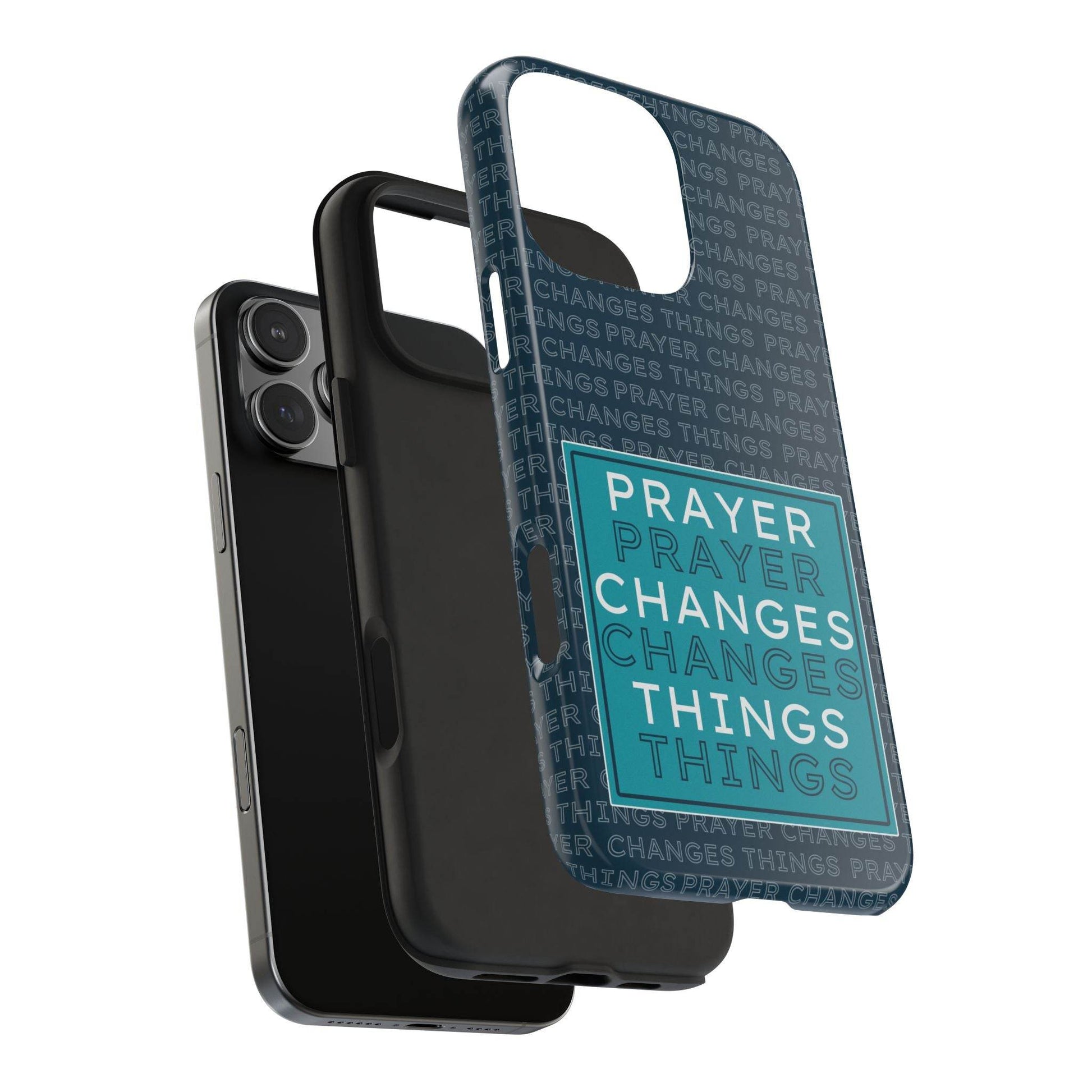 Prayer Changes Things Phone Case – Navy Blue Faith Design - Harmony + Hope