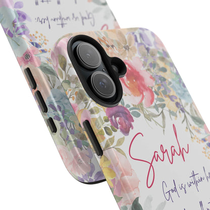 Strength & Beauty in Bloom Phone Case – Christian Scripture Design - Harmony + Hope