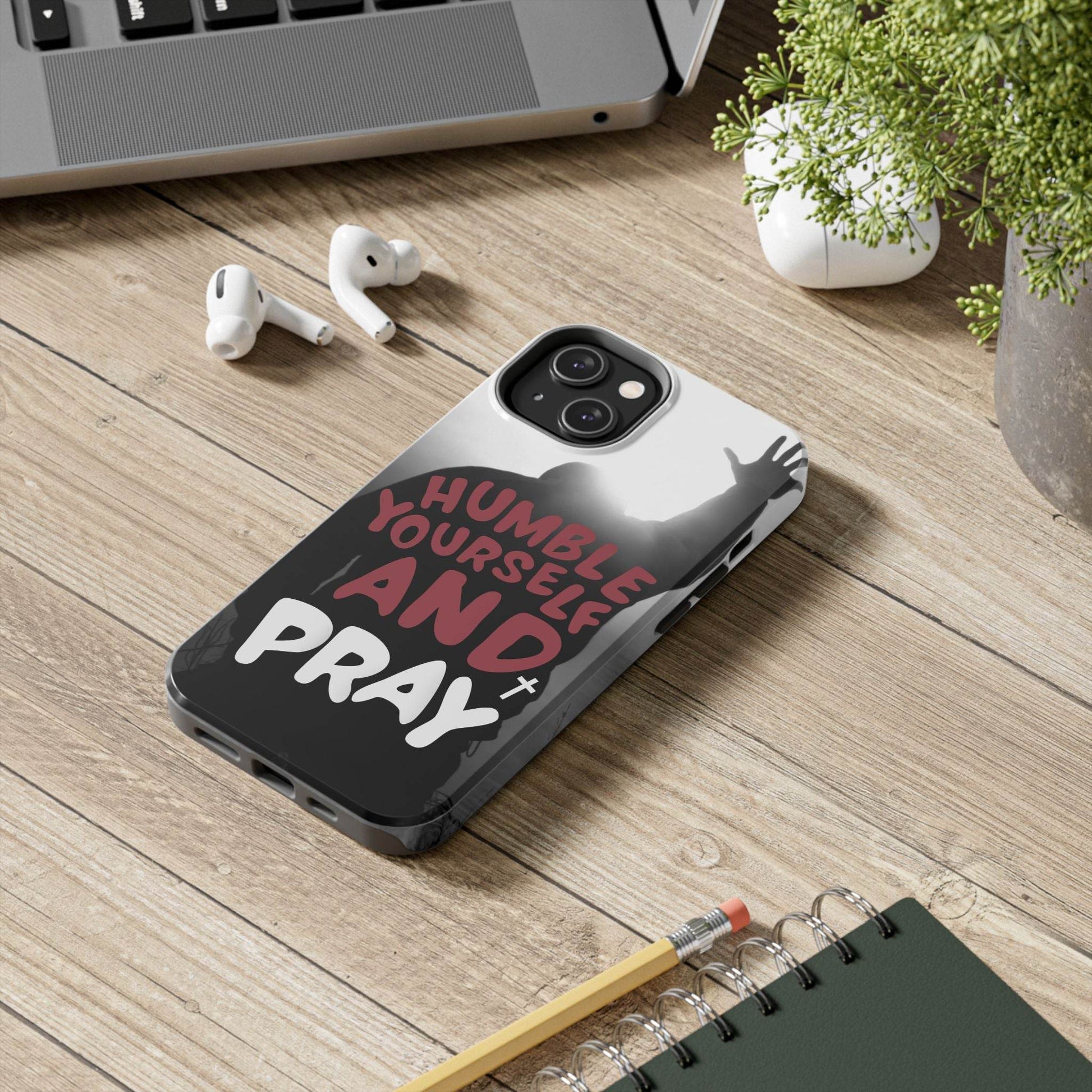 Humble Yourself and Pray Phone Case – Red Statement of Faith - Harmony + Hope