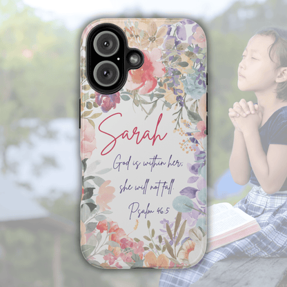 Strength & Beauty in Bloom Phone Case – Christian Scripture Design - Harmony + Hope