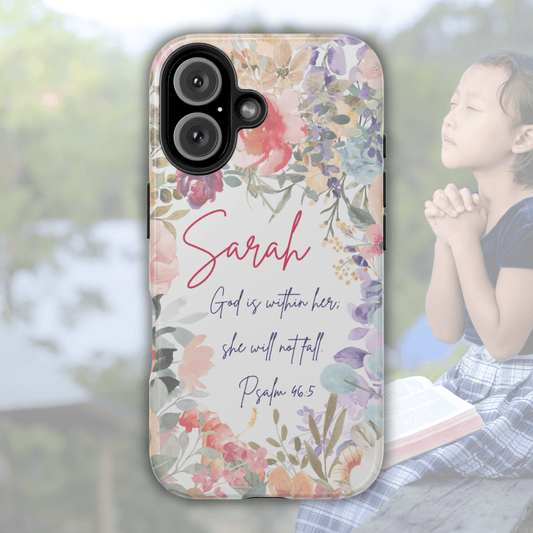 Strength & Beauty in Bloom Phone Case – Christian Scripture Design - Harmony + Hope