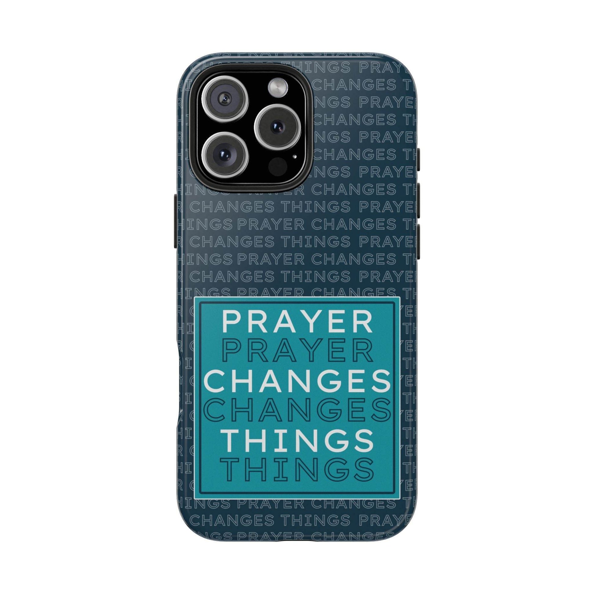 Prayer Changes Things Phone Case – Navy Blue Faith Design - Harmony + Hope