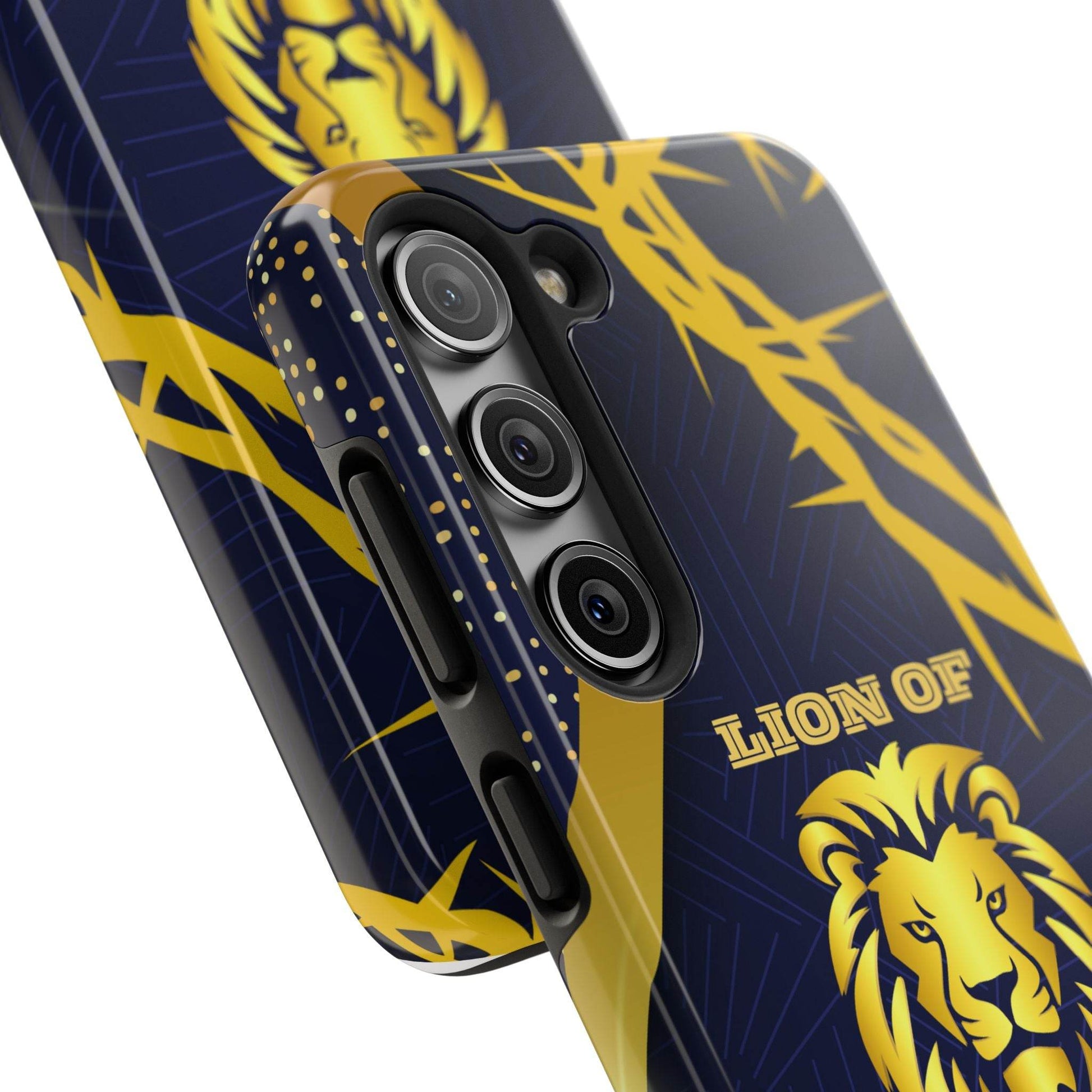 Majesty & Mercy Inspirational Phone Case – Gold Lion & Crown of Thorns - Harmony + Hope