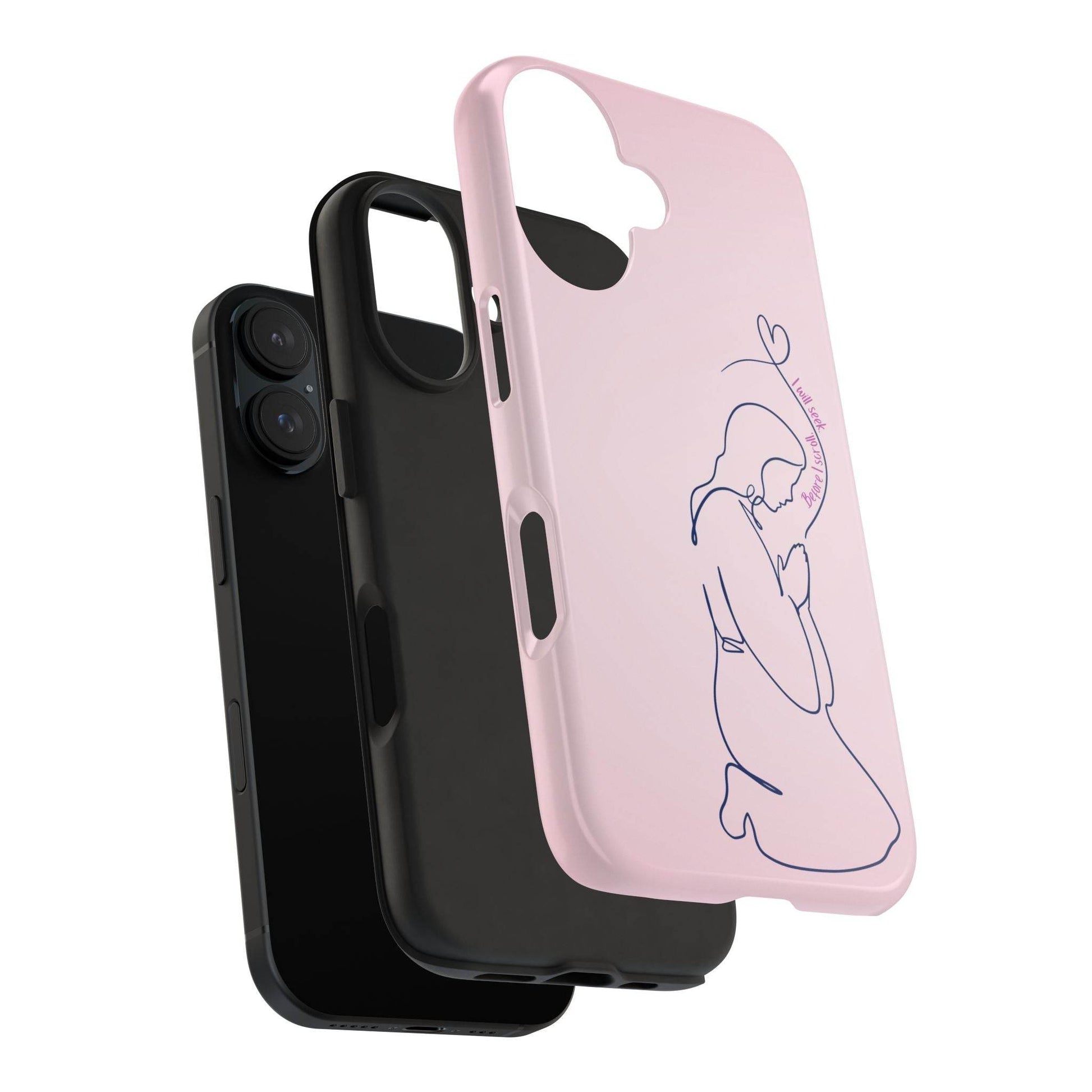Before I Scroll, I Will Seek Phone Case – Light Pink Christian Cover - Harmony + Hope