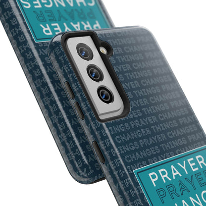 Prayer Changes Things Phone Case – Navy Blue Faith Design - Harmony + Hope