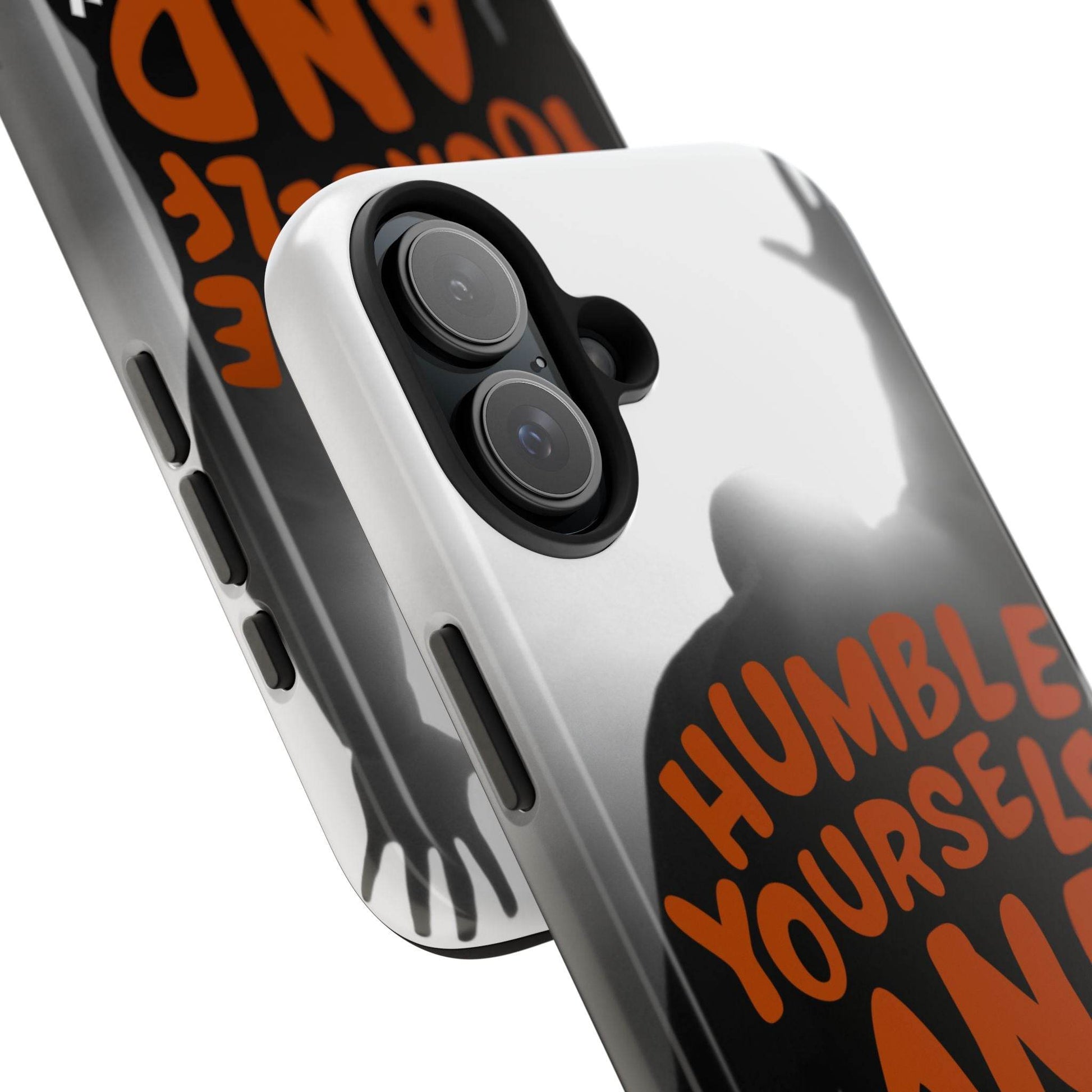 Humble Yourself and Pray Phone Case – Warm Orange Scripture Design - Harmony + Hope