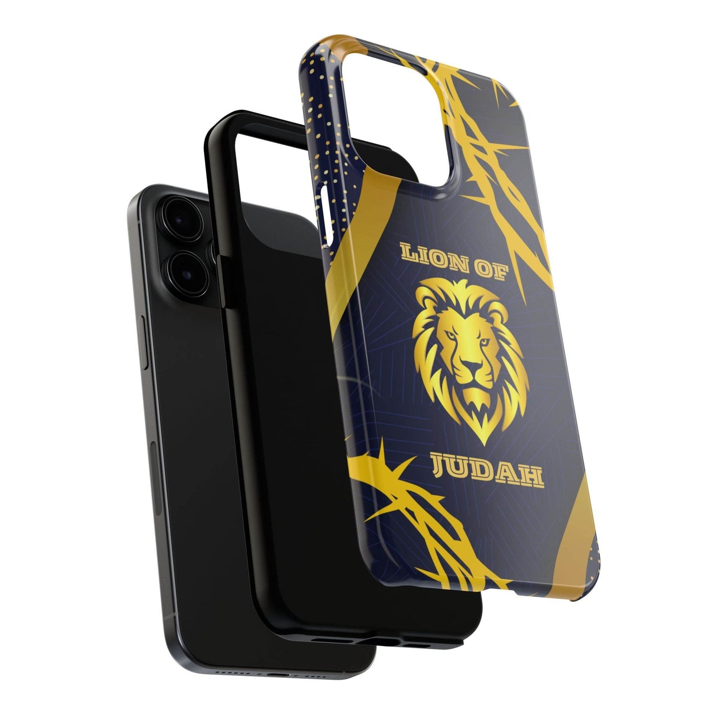 Majesty & Mercy Inspirational Phone Case – Gold Lion & Crown of Thorns - Harmony + Hope