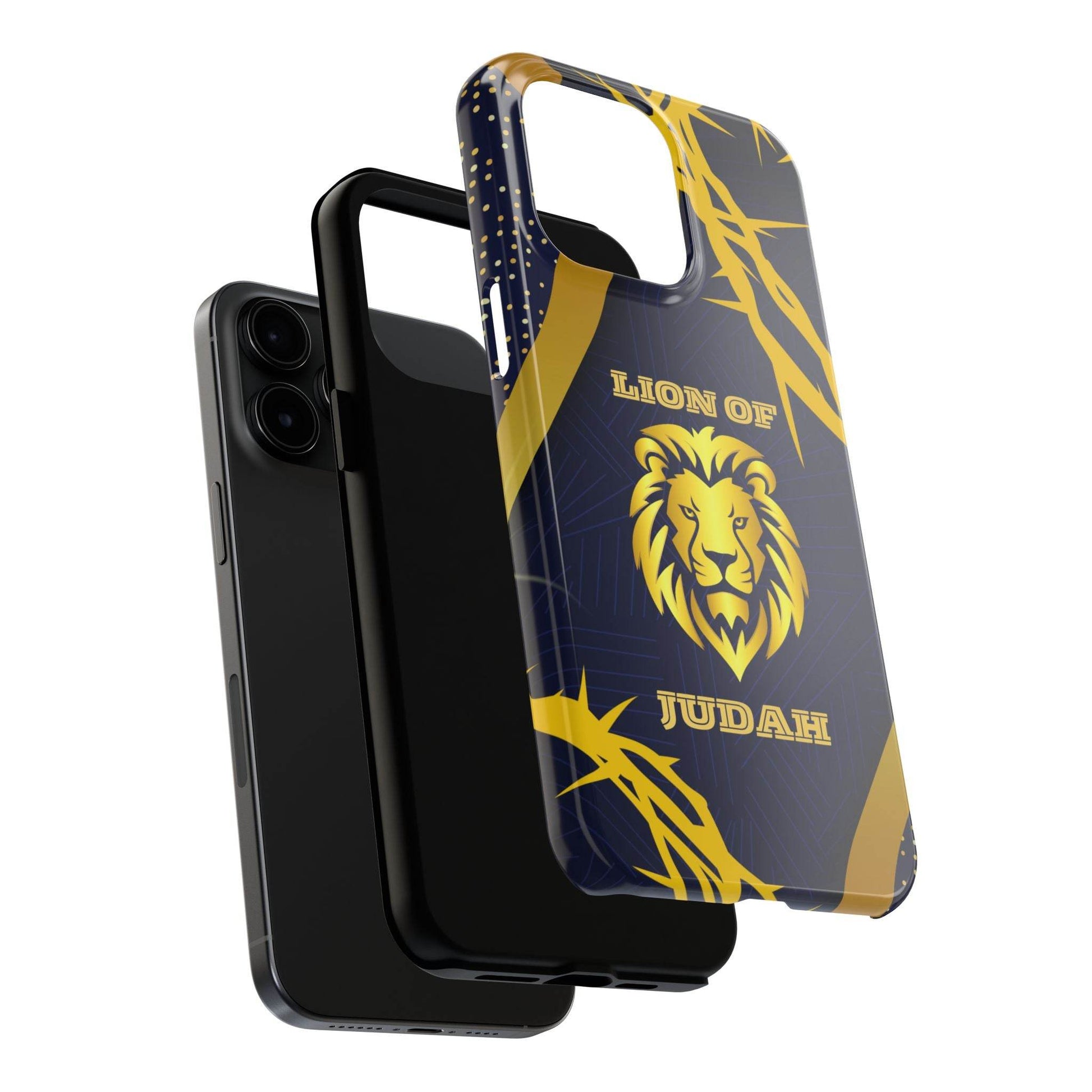 Majesty & Mercy Inspirational Phone Case – Gold Lion & Crown of Thorns - Harmony + Hope