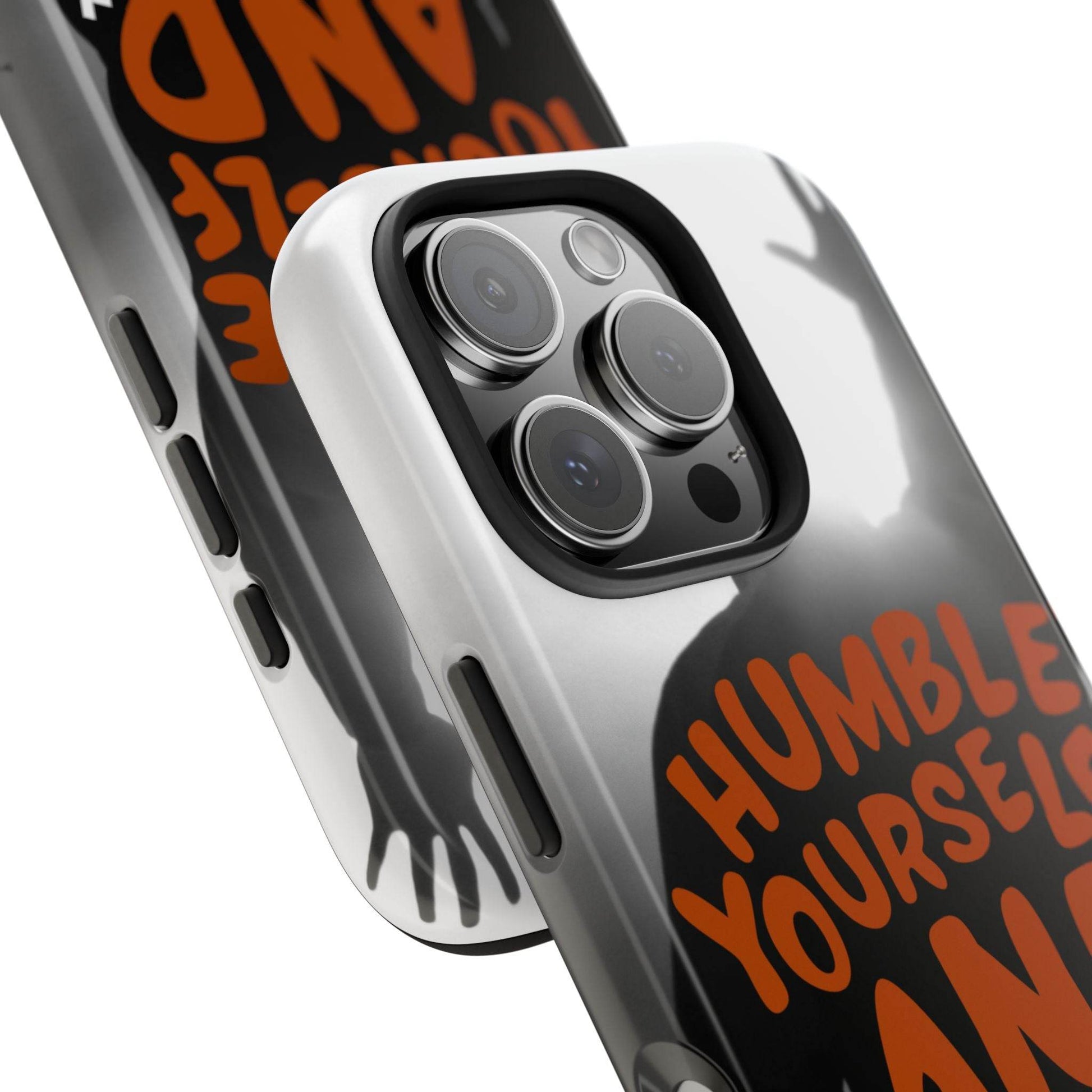 Humble Yourself and Pray Phone Case – Warm Orange Scripture Design - Harmony + Hope