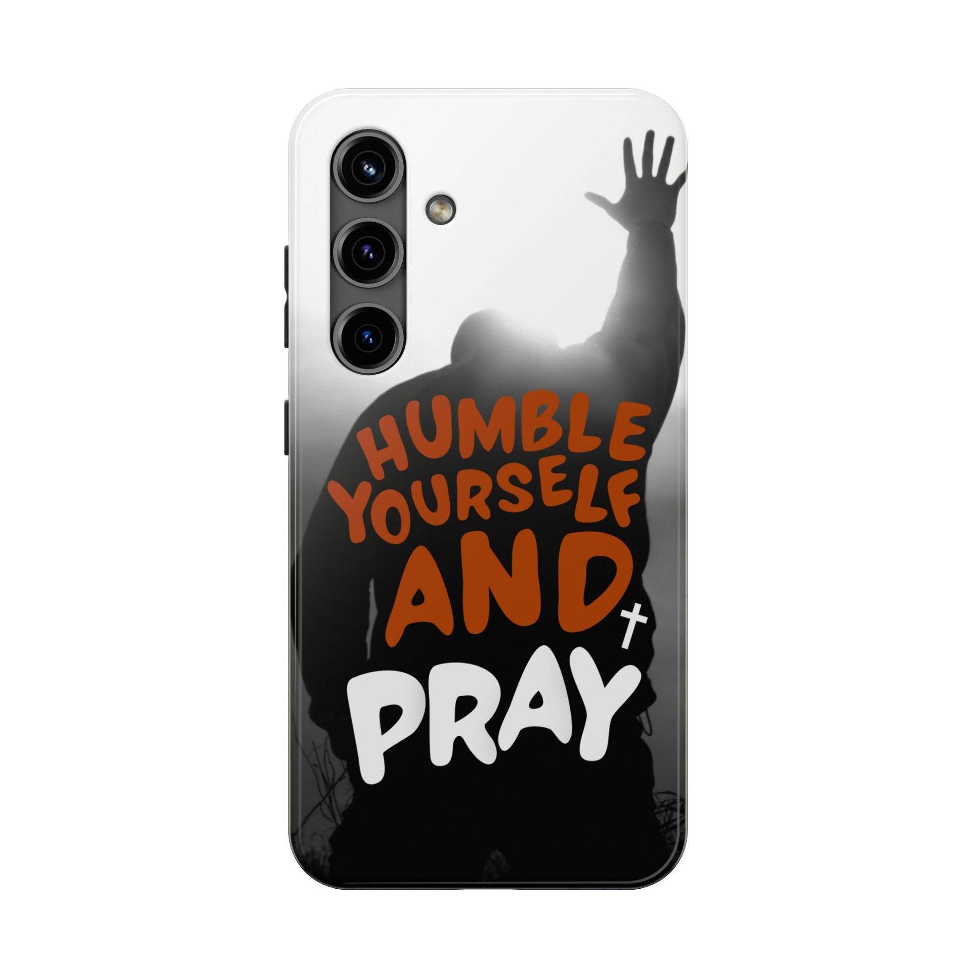 Humble Yourself and Pray Phone Case – Warm Orange Scripture Design - Harmony + Hope