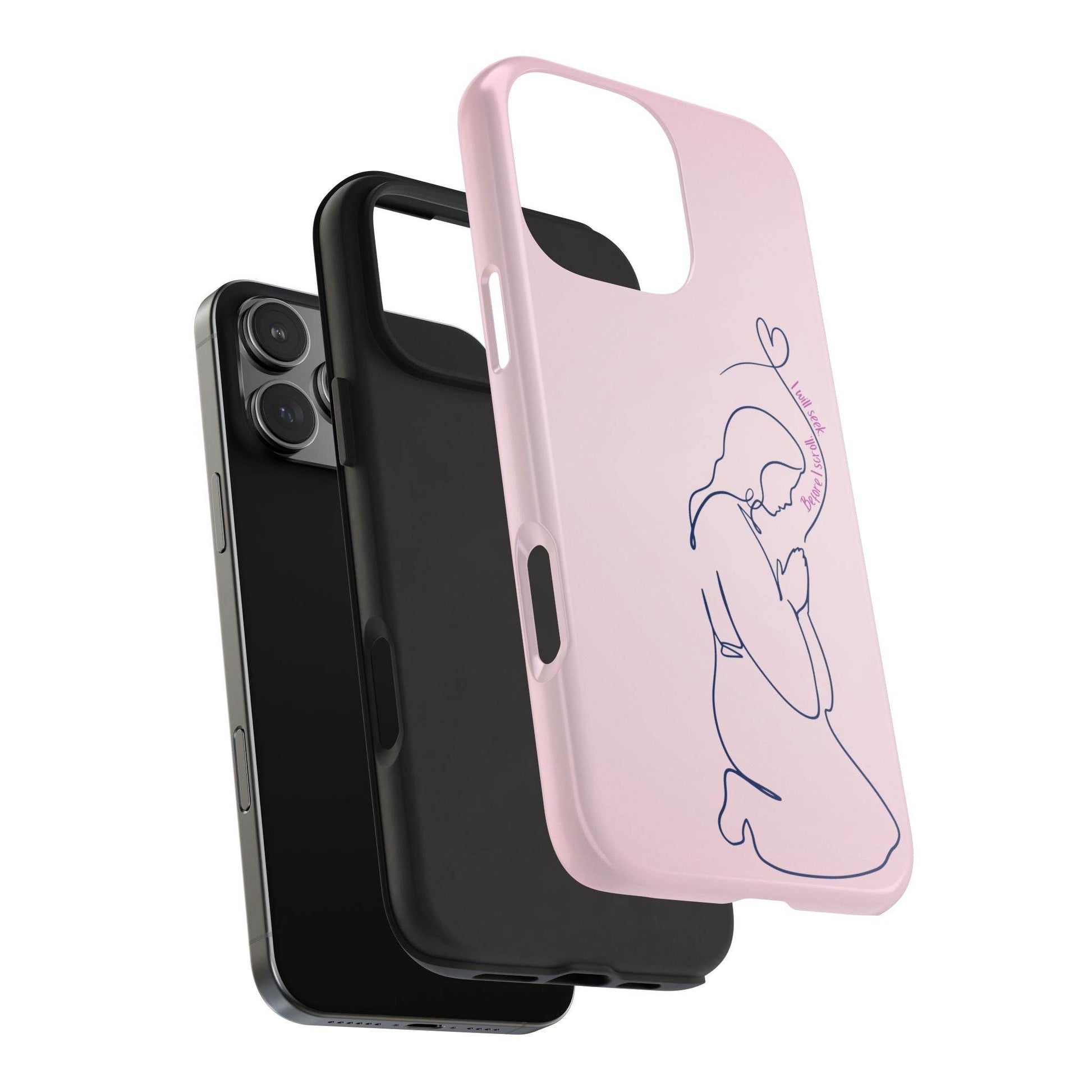 Before I Scroll, I Will Seek Phone Case – Light Pink Christian Cover - Harmony + Hope
