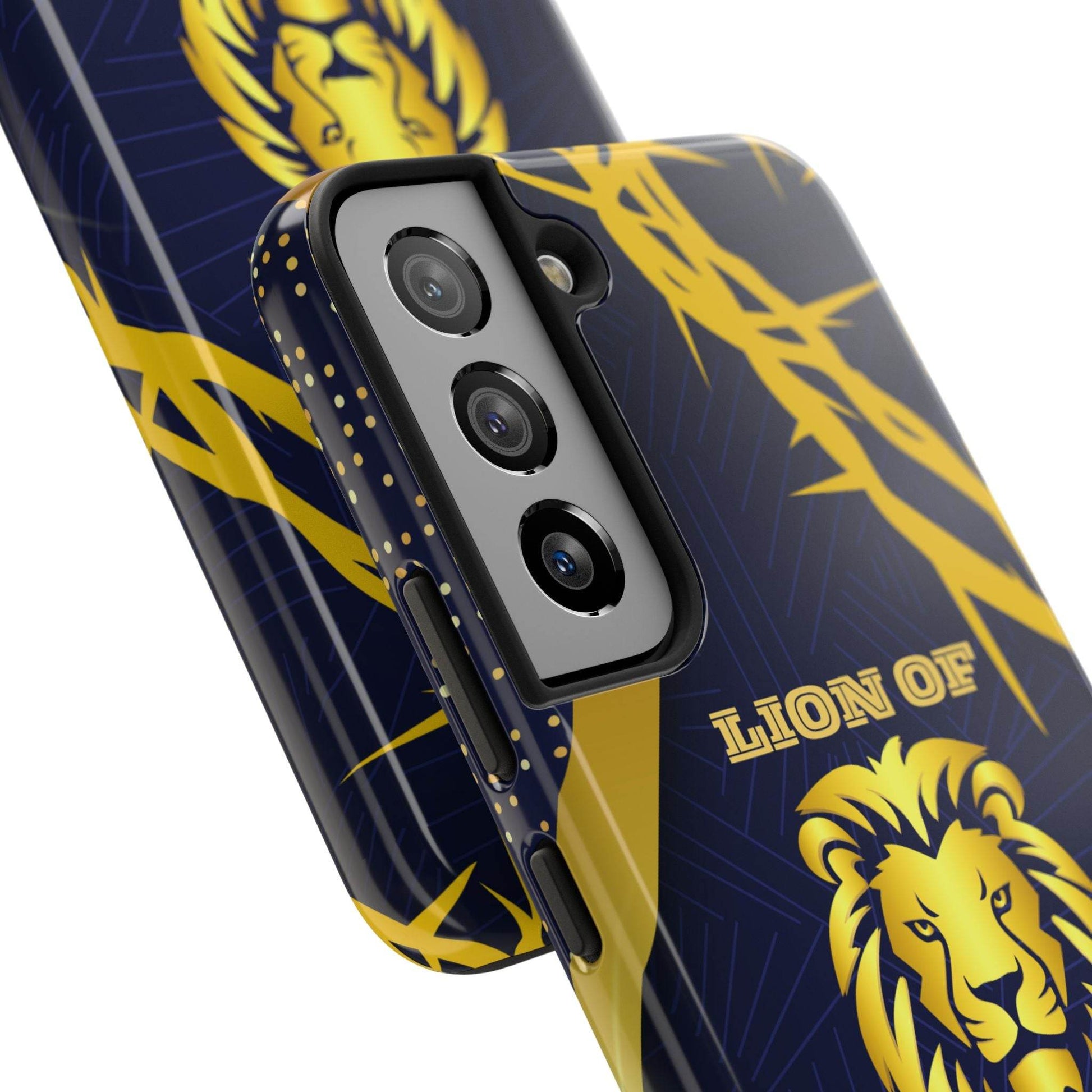 Majesty & Mercy Inspirational Phone Case – Gold Lion & Crown of Thorns - Harmony + Hope