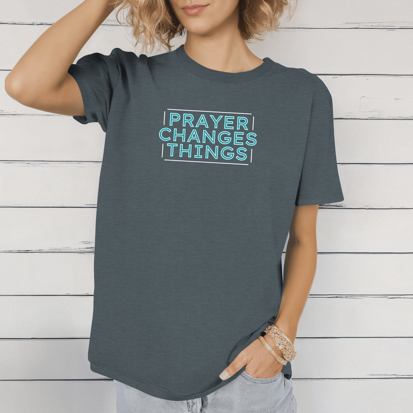 Faith in Motion - Prayer Changes Things Inspirational Unisex T-Shirt - Harmony + Hope