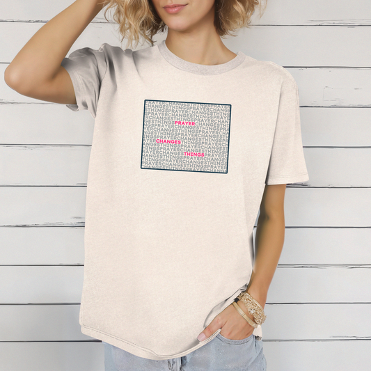 Word Cloud Design "Prayer Changes Things" - Inspirational Unisex T-Shirt