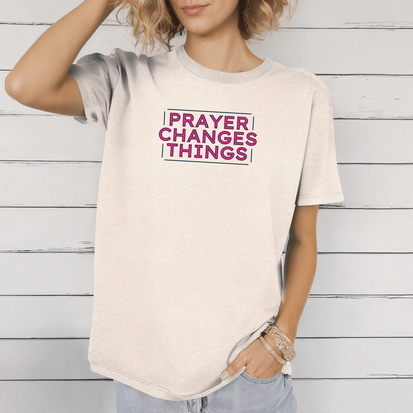 Faith in Motion - Prayer Changes Things Inspirational Unisex T-Shirt - Harmony + Hope