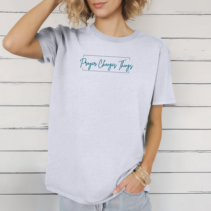 Calligraphy Casual "Prayer Changes Things" - Inspirational Unisex T-Shirt