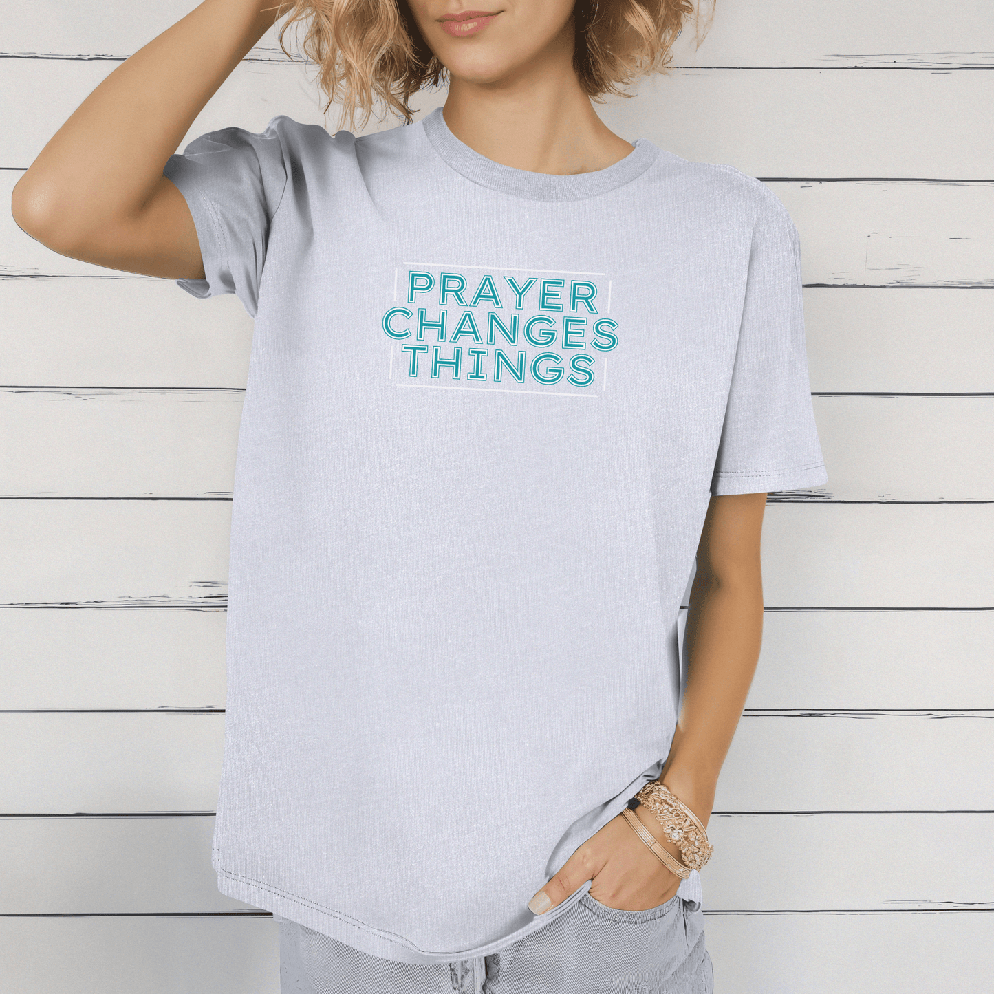 Faith in Motion - Prayer Changes Things Inspirational Unisex T-Shirt - Harmony + Hope