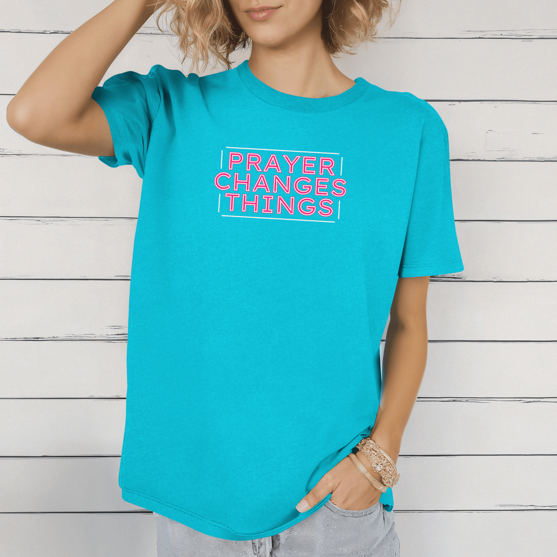 Faith in Motion - Prayer Changes Things Inspirational Unisex T-Shirt - Harmony + Hope