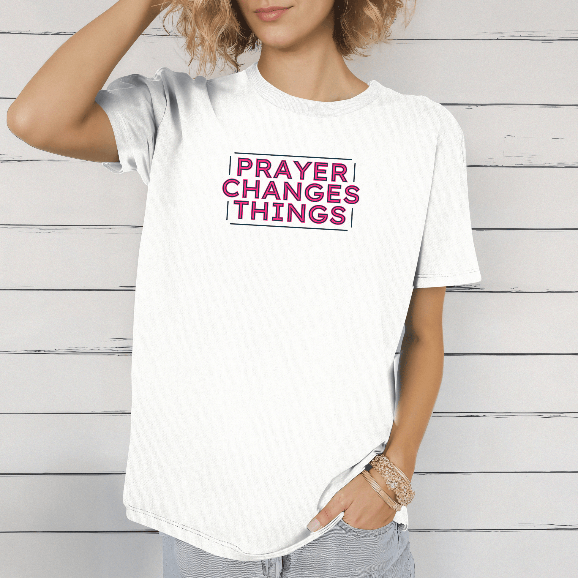 Faith in Motion - Prayer Changes Things Inspirational Unisex T-Shirt - Harmony + Hope