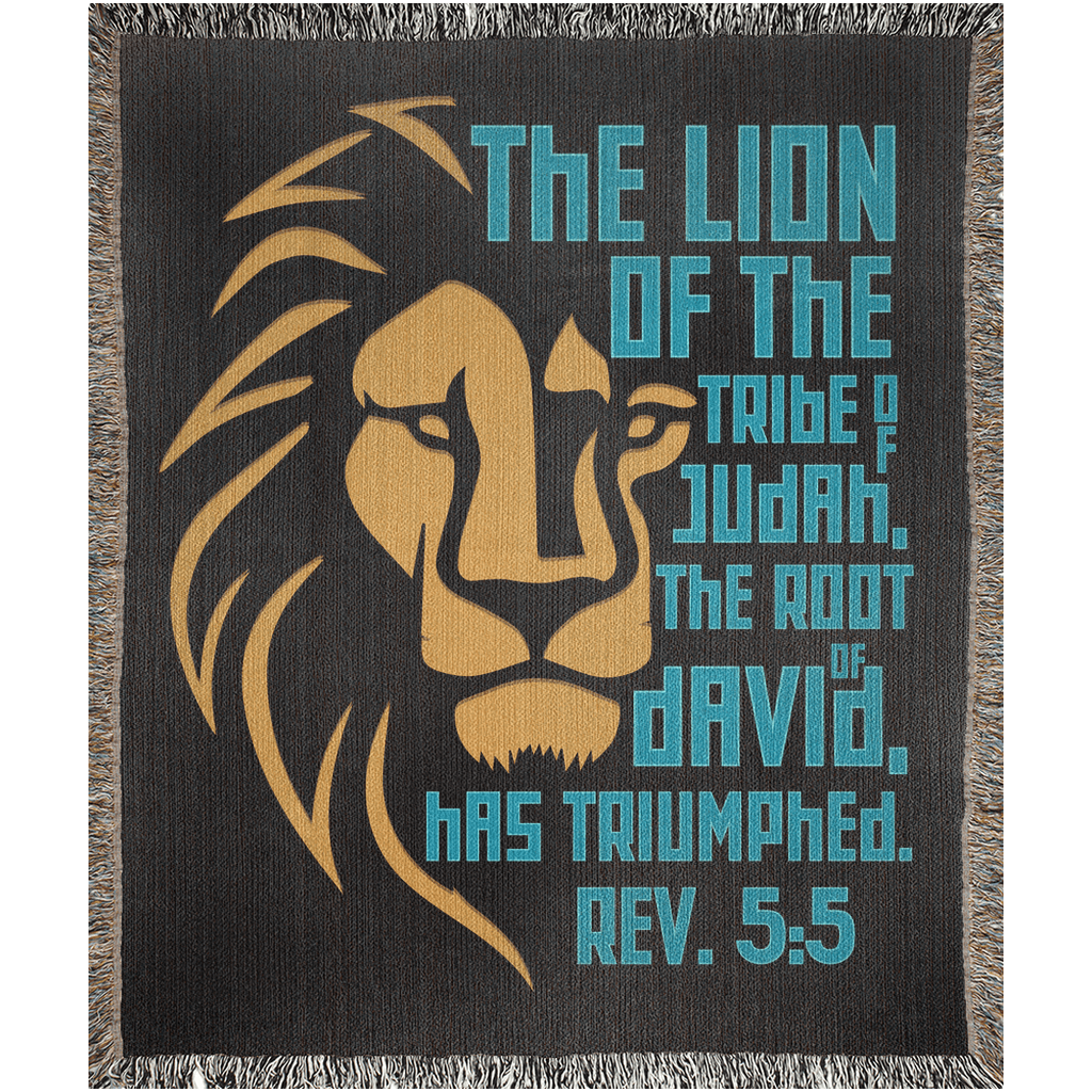 Lion of Judah – Revelation 5:5 Woven Blanket (Black & Gold) - Harmony + Hope