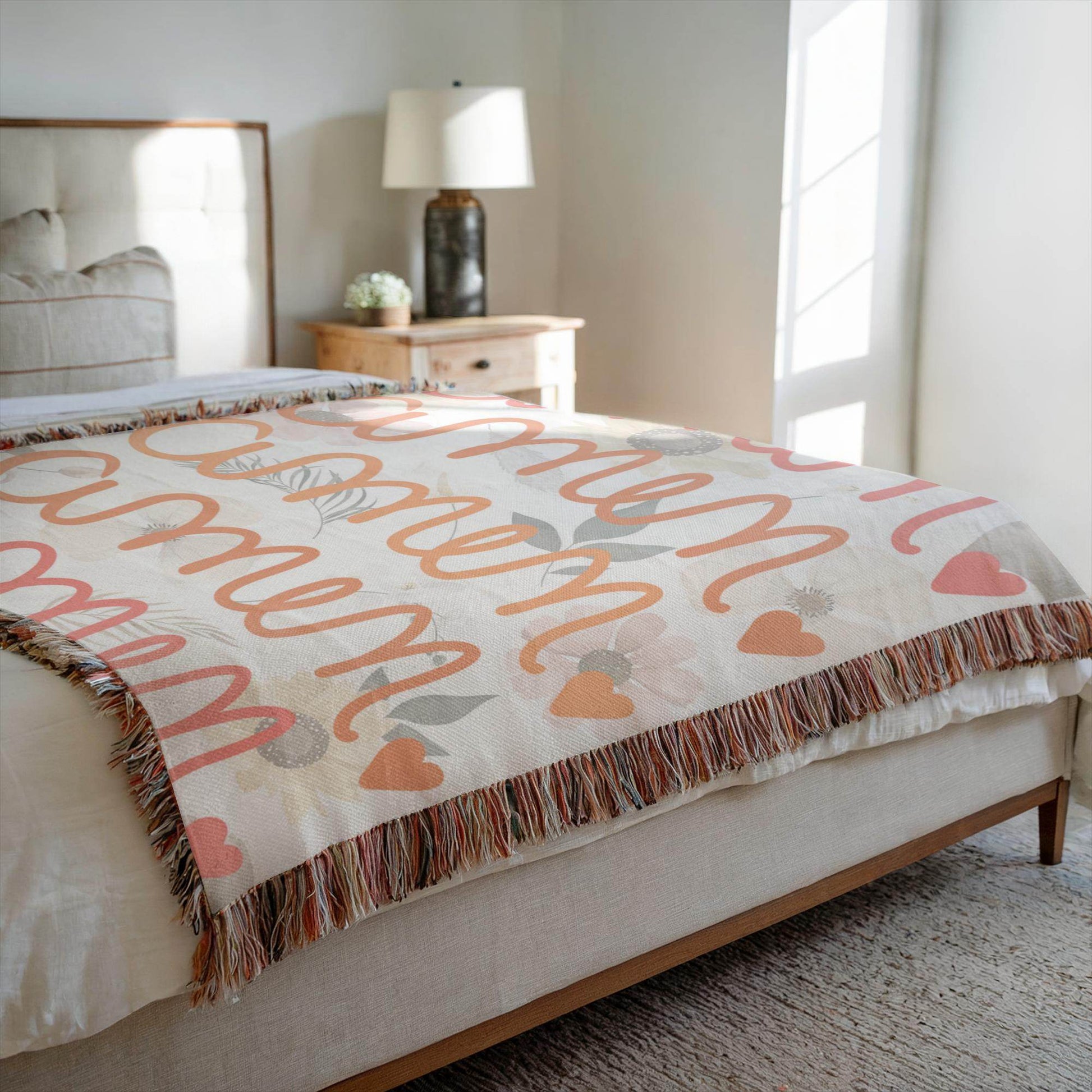 Amen – Floral Christian Woven Blanket with Heart - Harmony + Hope